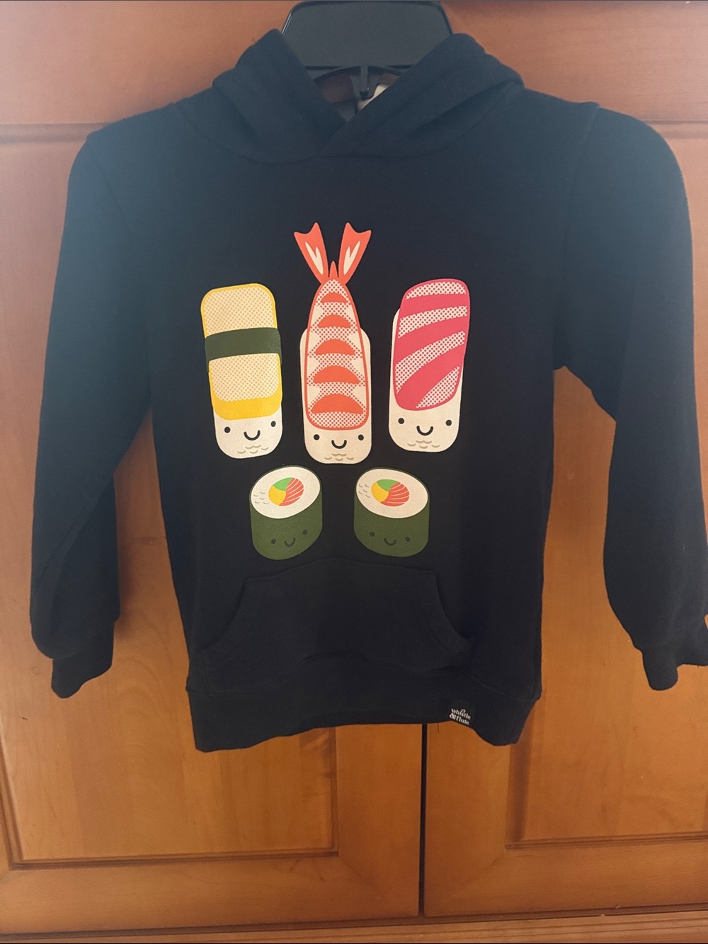 Kids Black Sushi Graphic Hoodie Sweatshirt (5-6Y)
